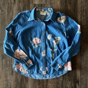 Liz Claiborne Floral Button Down Shirt